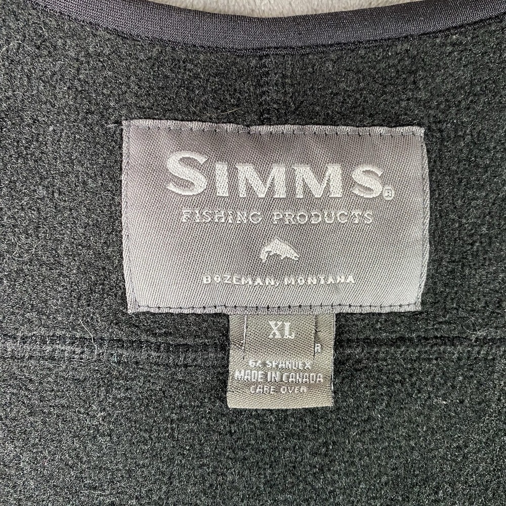 SIMMS Bibs Mens Sz XL Black Fleece Midlayer Fly Fishing Under Wader Base Stirrup - Picture 7 of 16